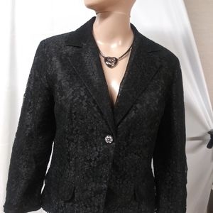 Lace jacket, satin like lining